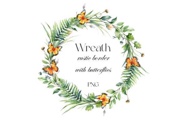 Download Rustic Wreath with Butterflies - Rustic wreath Collection