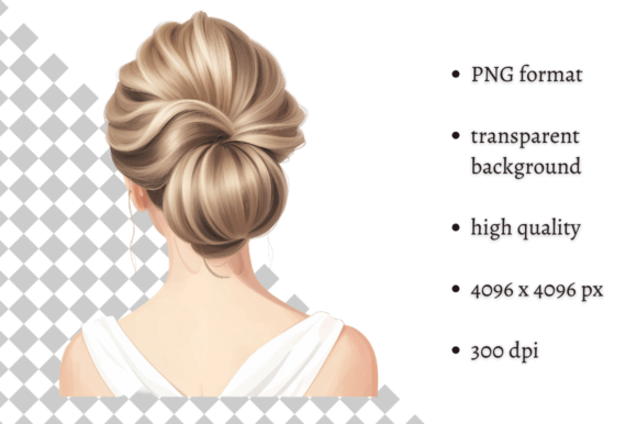 Download Watercolor Wedding Hairstyle Clipart - Premium Bundle