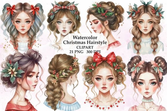 Download Christmas Hairstyle Sublimation Bundle - Hairstyle Collection