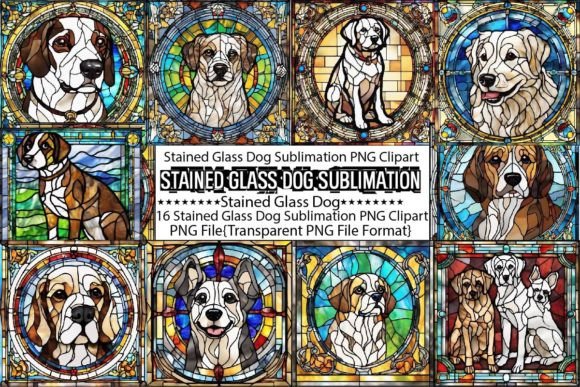Download Stained Glass Dog Sublimation Tumbler - Dog Collection