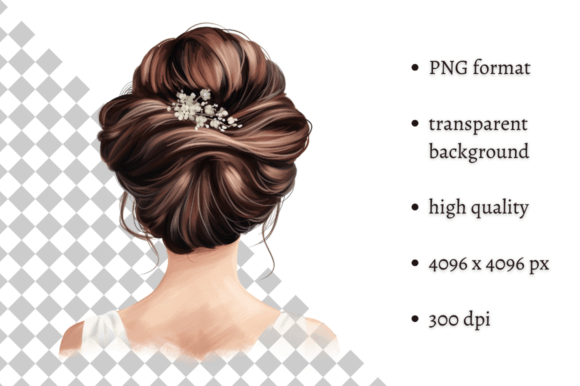 Download Watercolor Wedding Hairstyle Clipart - Premium Bundle