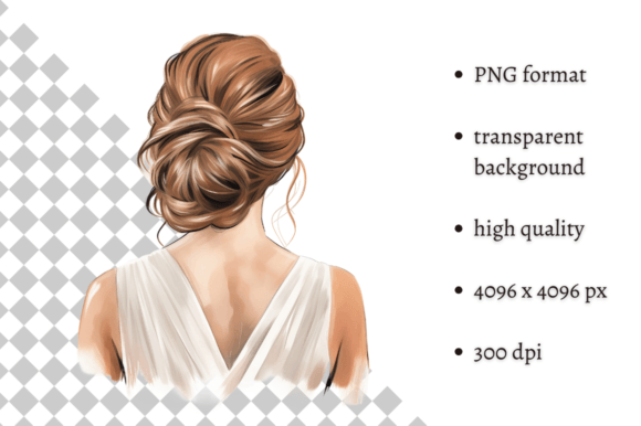 Download Watercolor Wedding Hairstyle Clipart - Premium Resources