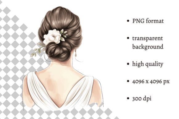 Download Watercolor Wedding Hairstyle Clipart - Premium Resources