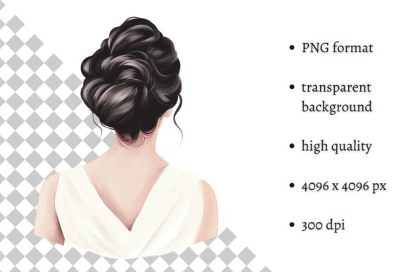 Download Watercolor Wedding Hairstyle Clipart - Premium Bundle