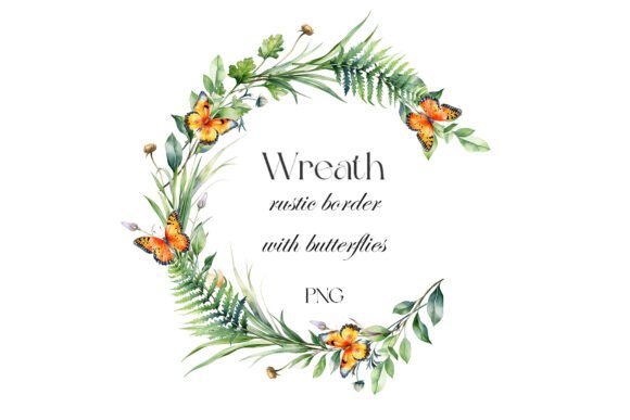 Download Rustic Wreath with Butterflies - Rustic wreath Collection