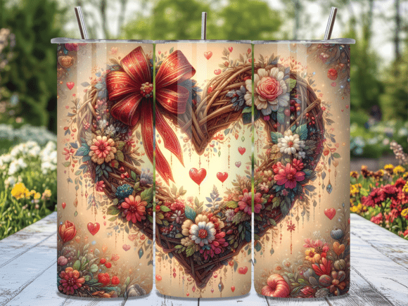 Download Rustic Wreath Heart Valentine Tumbler - Rustic wreath Collection