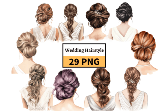 Download Beautiful Bridal Hairstyle Clipart PNG - Hairstyle Collection