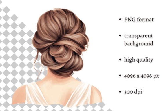 Download Watercolor Wedding Hairstyle Clipart - Premium Bundle