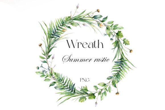 Download Watercolor Rustic Wreath. Floral Wreath - Rustic wreath Collection