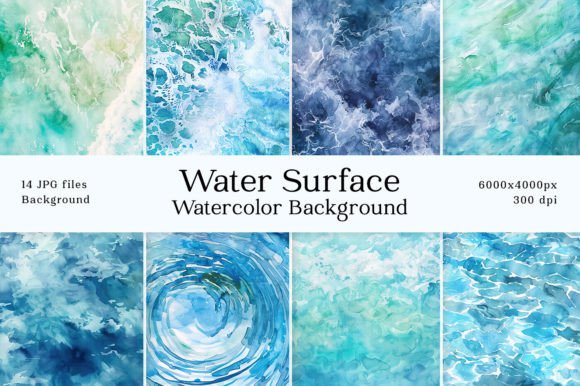 Download Ocean Water Pool Surface Watercolor BG - Pool Collection
