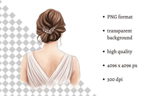 Download Watercolor Wedding Hairstyle Clipart - Premium Resources