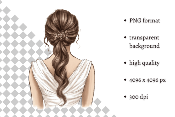 Download Watercolor Wedding Hairstyle Clipart - Premium Resources