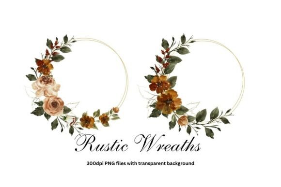 Download Watercolor Autumn Rustic Wreath Clipart - Rustic wreath Collection