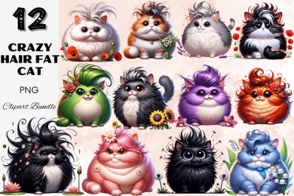 Download Fat Cat Fluffy Feline Crazy Hairstyle - Hairstyle Collection